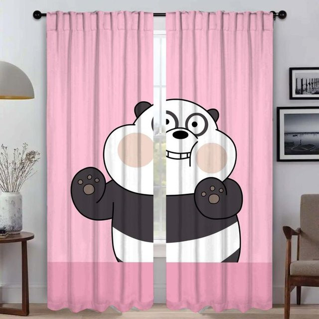 Elegante Raumvorhänge mit Tiermotiven für Schlafzimmer und Wohnzimmer, 2er-Set, Farbe: Pink, Breite: 50 cm, Höhe: 70 cm - Bild 1
