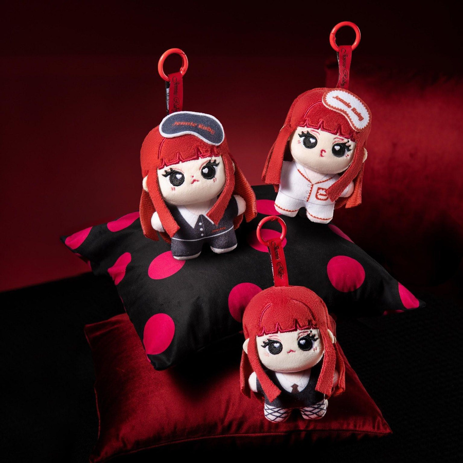 MINISO Jennie Ruby Plüschtier Schlüsselanhänger Black Mask - Bild 2
