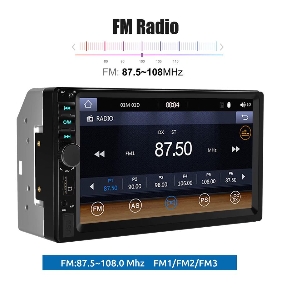 ESSGOO 7-Zoll Doppel-DIN Universelles Autoradio mit Carplay, Android Auto, Bluetooth, USB und AUX in Schwarz - Bild 6