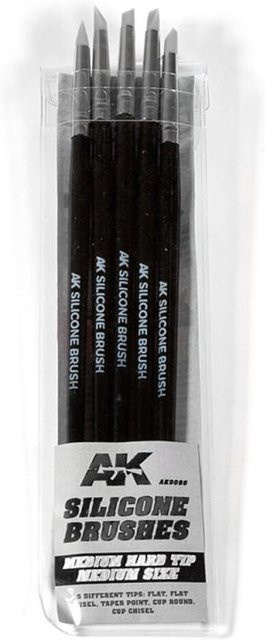 AK Interactive Silikonpinsel, mittlere Härte, 5-teiliges Set - Bild 1