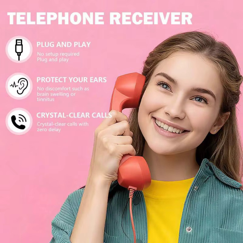 OnePlus Retro-Mikrofon-Telefonhörer Typ C in Blau, kabelgebundenes Headset für Android mit Plug&Play für Voice-Chat und Live-Streaming - Bild 3