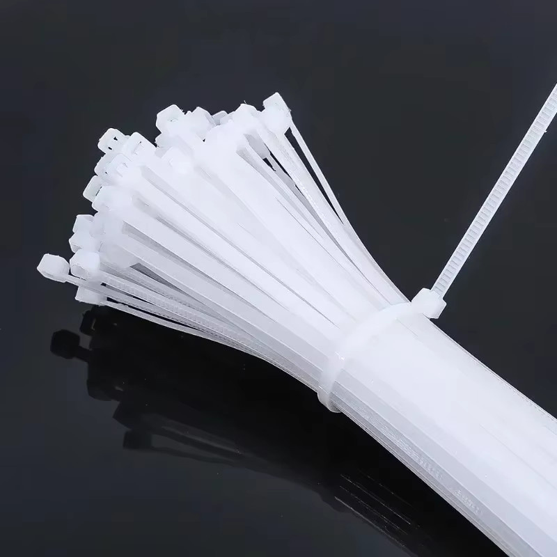 Wiederverwendbare Nylon-Kabelbinder in Weiß, verstellbare selbstsichernde Kunststoff-Kabelbinder zur Befestigung - Bild 1