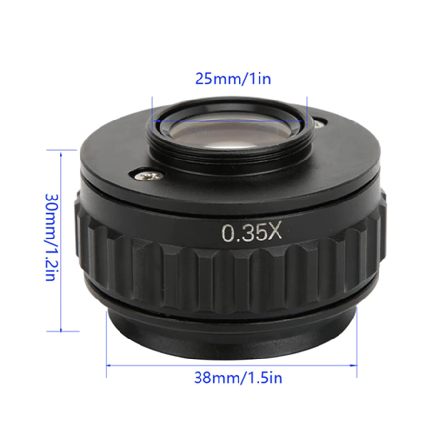 Qiilu CCTV-Mikroskop Objektiv Kamera Schnittstelle Adapter für Trinokular-Stereomikroskop in Schwarz - Bild 4