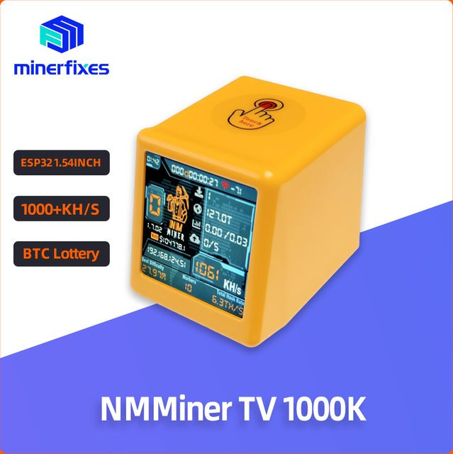 Minerfixes NerdMiner V2 Mini ESP32 Solo Lottery Miner mit Smart Touchscreen und USB-C Anschluss in Pink oder Gelb - Bild 1