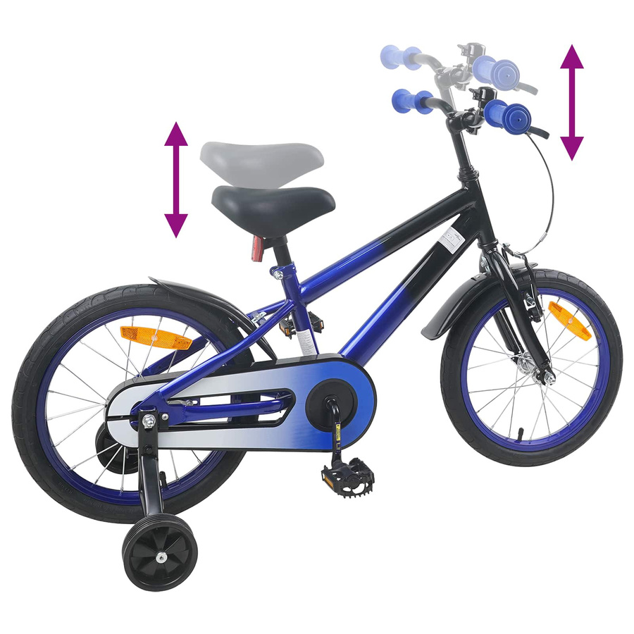 VD Home Furnishing Kinderfahrrad 16 Zoll Blau und Schwarz - Bild 2
