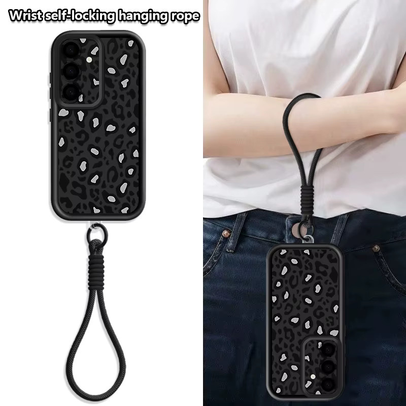 Samsung Handyhülle mit Trageriemen und Leopardenmuster in Pink für Galaxy S25 S24 S23 S22 Ultra S23 Plus S24 FE S26 Edge weiche Schutzhülle - Bild 2