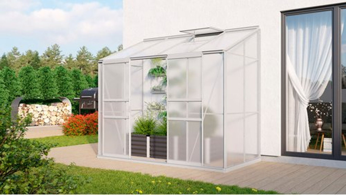 Vitavia Anlehn-Gewächshaus Styx mit 3,3 m² Fläche aus eloxiertem Aluminium in Silberfarben und 4 mm HKP-Verglasung - Bild 3