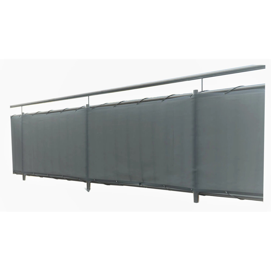 Peddy Shield Balkonverkleidung aus Polyester in Silbergrau inklusive Kabelbinder, Breite: 90 cm, Höhe: 500 cm - Bild 2