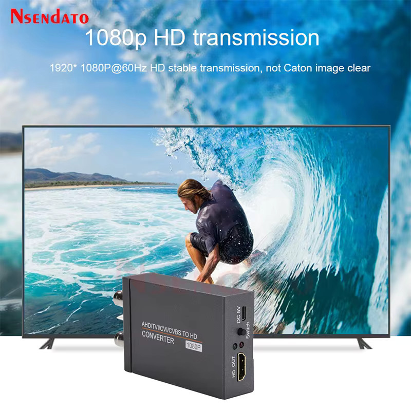 Nsendato 4 in 1 HDMI Videokonverter für AHD TVI CVI CVBS zu Full HD Signalkonverter in Schwarz - Bild 2
