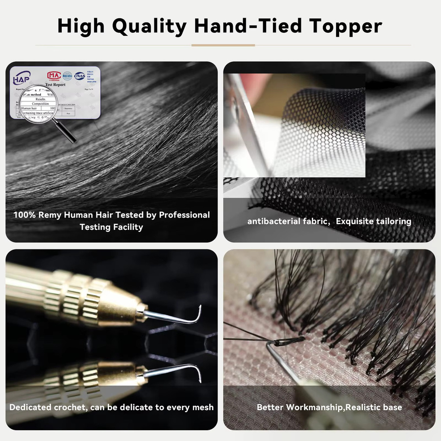 HAIRCUBE Echthaar-Topper, 100% Remy Naturhaar, Blond-Braun Ombré, Damen - Bild 3