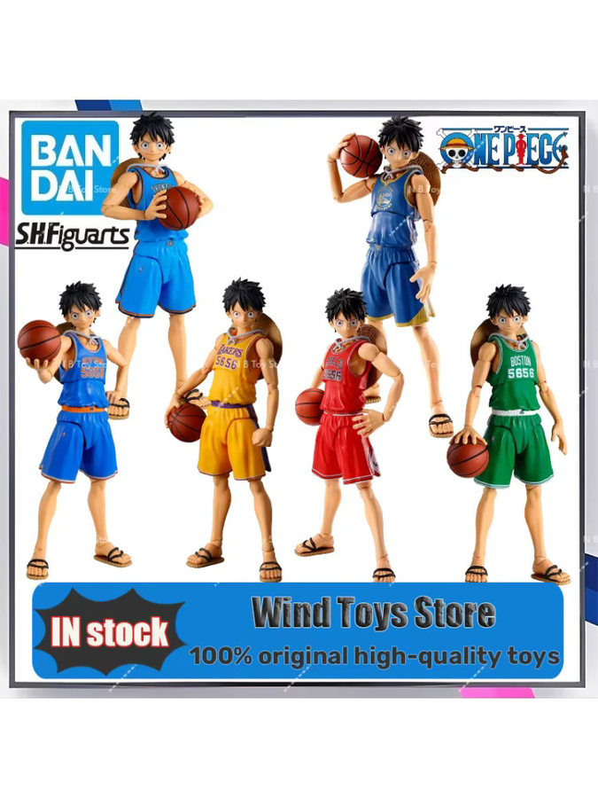 Bandai One Piece NBA Monkey D. Luffy mit Los Angeles Lakers-Kleidung, New York Knicks, CHICAGO BULLS, Einzelfigur - Bild 3