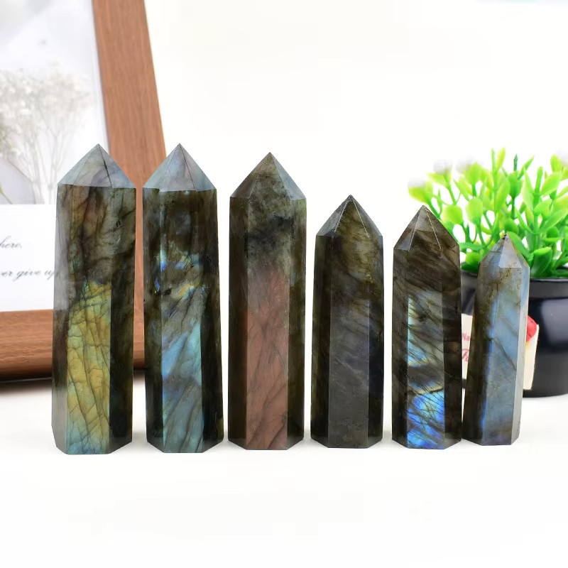 RYCRYSTAL Labradorit Kristallstein als natürliche Säule in Mehrfarben - Bild 2