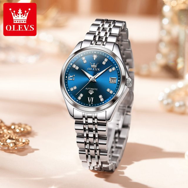 OLEVS Armbanduhr Automatik, Edelstahl, Silber, Damen - Bild 1