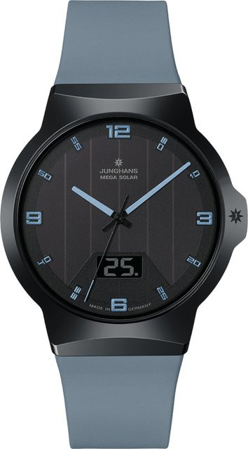 Junghans Herrenuhr Force Mega Solar, Analog-Digital, Keramik, 40 mm, Schwarz, 5 ATM - Bild 1