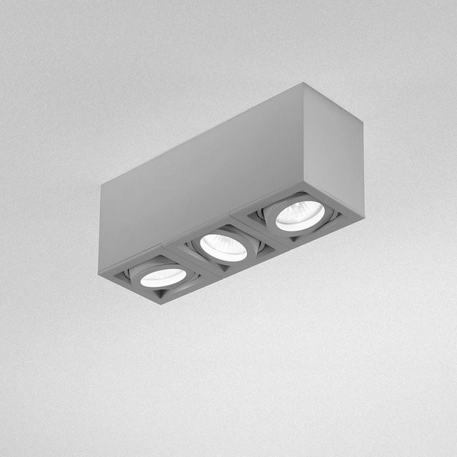 DLS Lighting Light Box 3 Deckenstrahler aus Aluminium in Grau mit verstellbaren GU10 Leuchtmitteln - Bild 1
