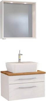 HELD MÖBEL Waschtisch-Set DAVOS, 5-teilig, weiss, mit LED-Beleuchtung und Soft-Close-Türen - Bild 1