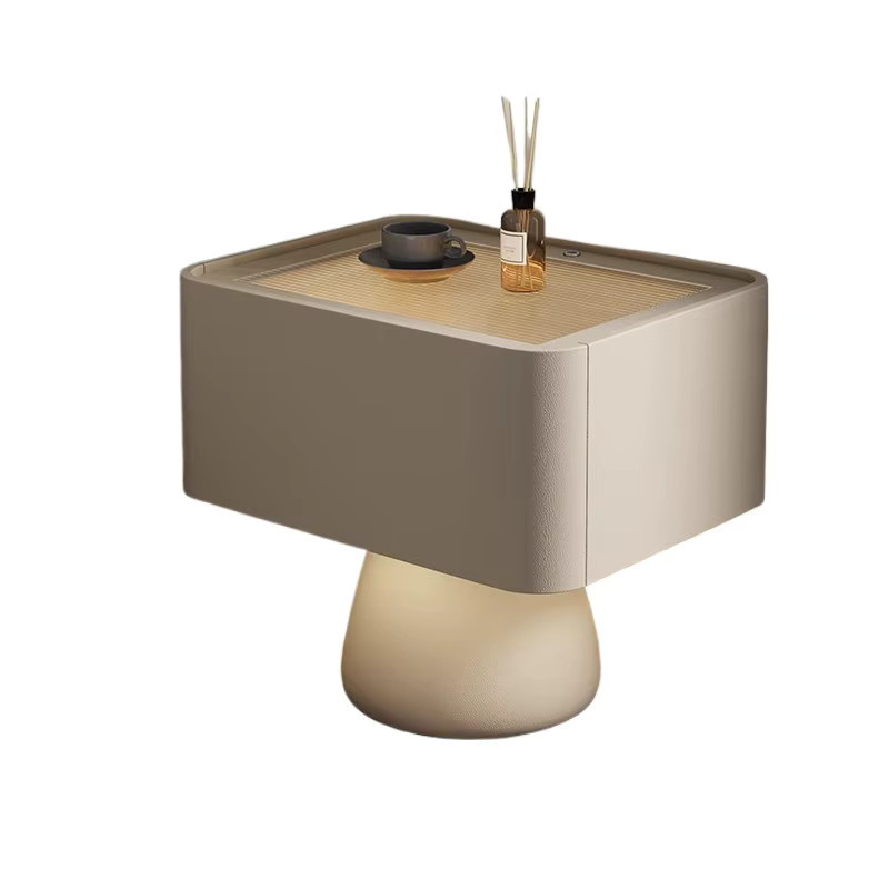 ANGDUO Vintage-Nachttisch in Beige im minimalistischen Luxus-Glamour-Stil für dein Schlafzimmer - Bild 2