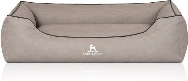 Knuffelwuff Hundebett Scottsdale Sofa aus Kunstleder in Grau mit erhöhtem Rand - Bild 1