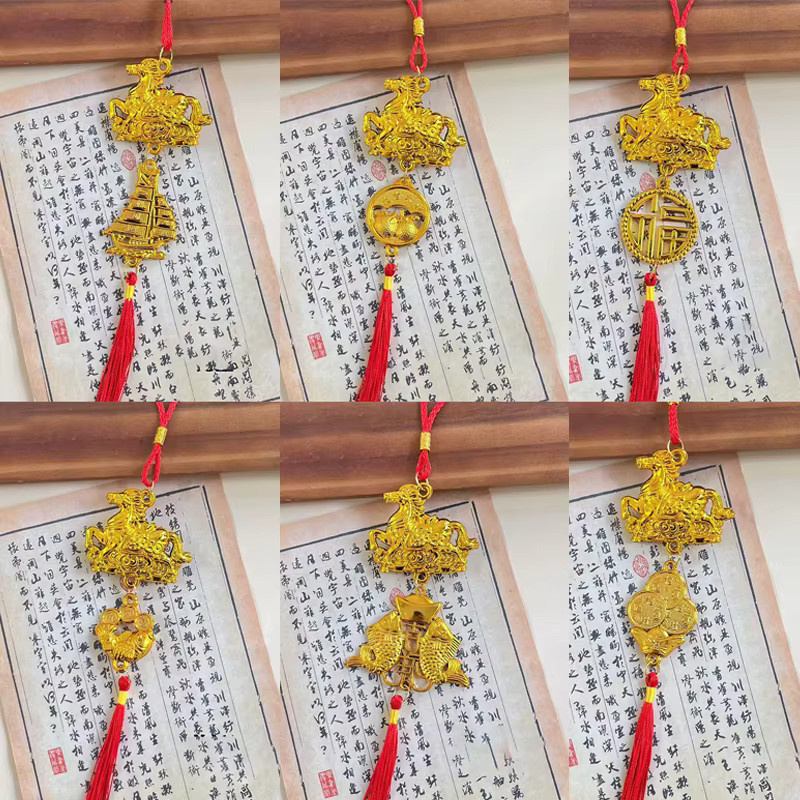 JETTING Chinesische Neujahr Glücksdekoration 2026 Jahr des Pferdes Wandbehang Ornament als kleiner Anhänger - Bild 2