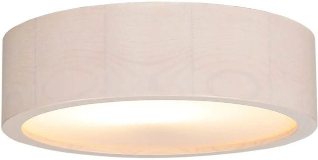 Licht-Erlebnisse Deckenlampe aus Glas und Holz in Weiß, rund, Durchmesser: 27 cm, E27 - Bild 1