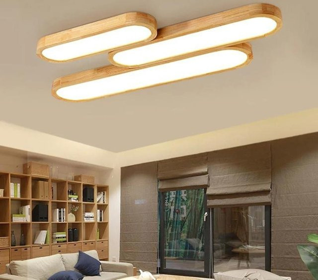 Novo Light Moderne LED Deckenlampe aus Holz mit Fernbedienung und Dimmfunktion, Durchmesser: 50 cm - Bild 1