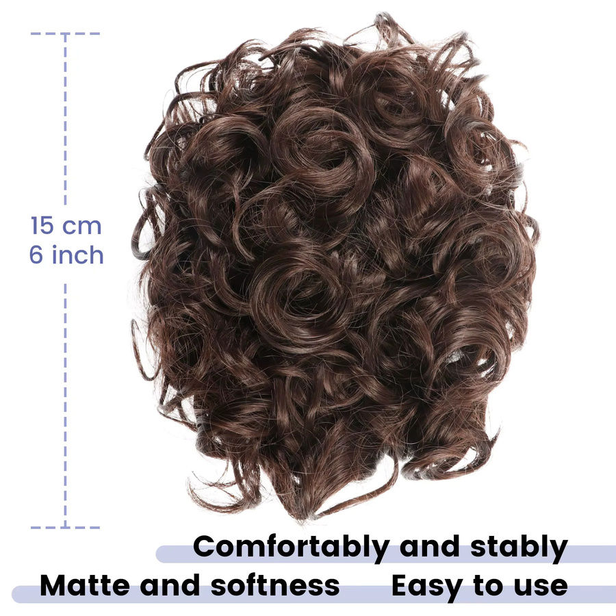 JIAMEISI Scrunchie-Chignon-Haarteil, lockiger Haarknoten, Damen - Bild 3