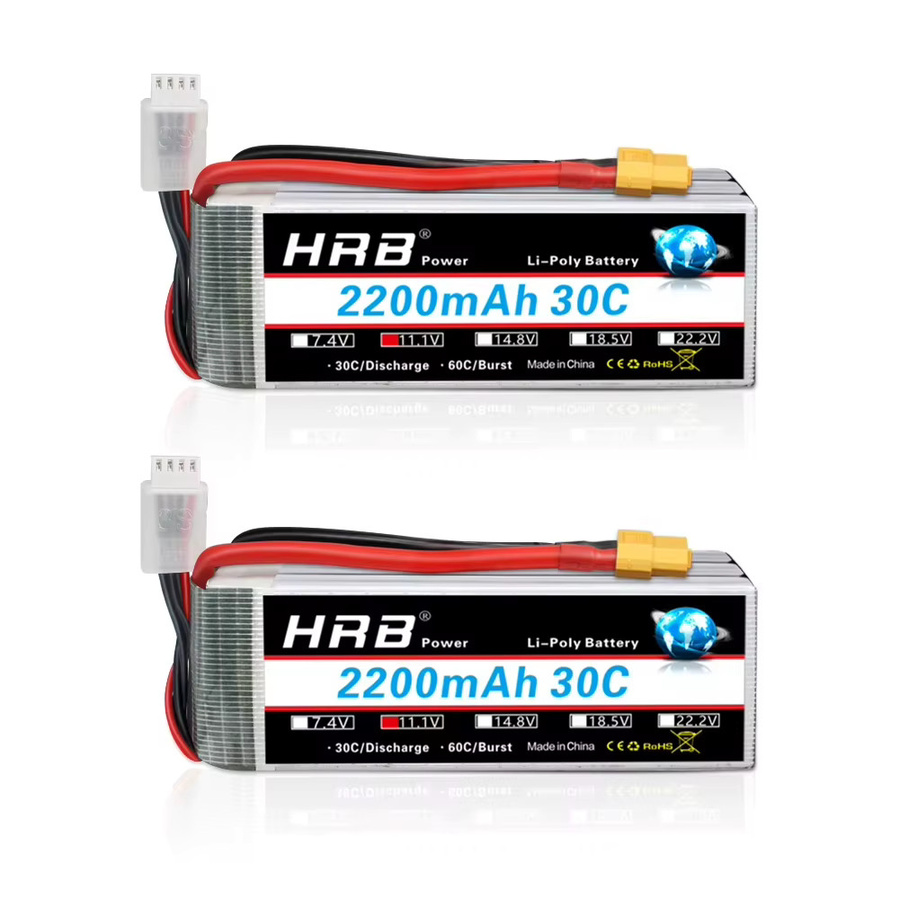 HRB 3S LiPo Akku 11,1 V 2200 mAh 30C mit XT60 Anschluss für RC Autos, Offroad-Lkw, Boote und Hubschrauber - Bild 3