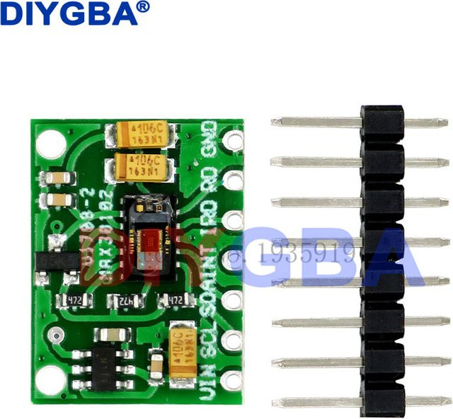 DNIGEF MAX30102 Herzfrequenz- und Sauerstoff-Pulsbreakout sowie MAX30100 Pulsoximeter Herzfrequenz-Sensormodul in Grün für Arduino - Bild 1