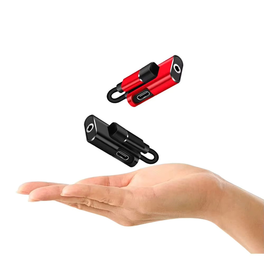 2 in 1 USB-C auf 3,5 mm Klinke Audio Adapter Schwarz für Xiaomi und Huawei - Bild 2