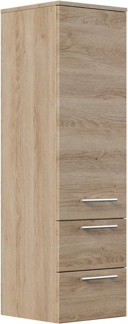 Posseik Bad-Hochschrank Rima in Eiche Hell mit Soft-Close-Türen und internen Regalen, Breite: 35,2 cm, Höhe: 120 cm - Bild 1