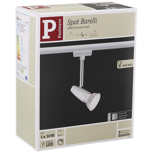 Paulmann URail Barelli Spot Leuchte für Hochvolt-Schienensystem, GU10, dimmbar, Chrom matt - Bild 3