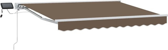vidaXL Manueller Markisenrahmen mit LEDs in Taupe, B: 350 cm, T: 200 cm - Bild 1