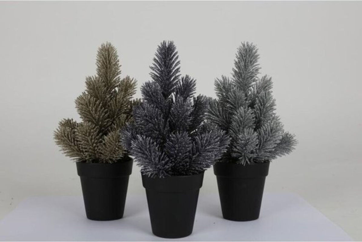 Buri Künstlicher Weihnachtsbaum in Weiß im Topf, Höhe: 23 cm - Bild 1