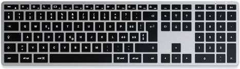Satechi Slim X3 Bluetooth Tastatur Anthrazit mit numerischem Tastenfeld, QWERTZ Layout und Multimediatasten, beleuchtet - Bild 1