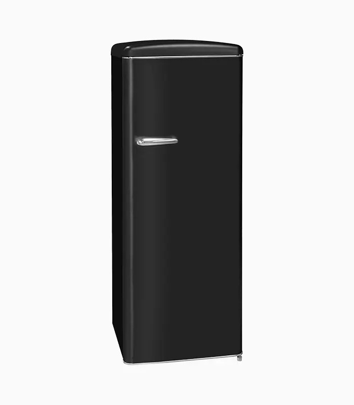 Exquisit RKS325-V-H-160F Retro Vollraumkühlschrank in Mattschwarz, Standgerät mit LED-Innenbeleuchtung und Standard-Frischezone, B/T/H: 57,5 x 66,0 x 144,0 cm - Bild 3