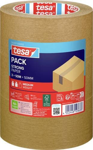 tesapack ecoLogo Packband von tesa in Braun, 3er Pack, Breite: 50 mm, Länge: 50 m - Bild 1
