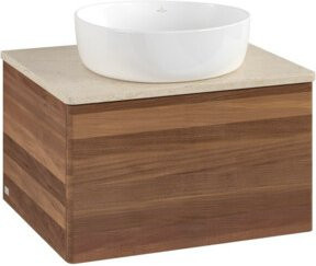 V&B Waschtischunterschrank Antao ohne Frontstruktur in Walnut, B/T/H: 60 x 36 x 50 cm - Bild 1