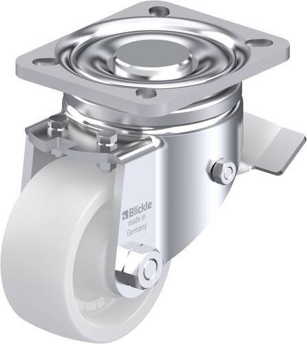Blickle Lenkrolle LH-SPO 80G-ST mit Feststeller, Rad-Durchmesser: 80 mm, Tragfähigkeit: 350 kg, Farbe: Weiß - Bild 1
