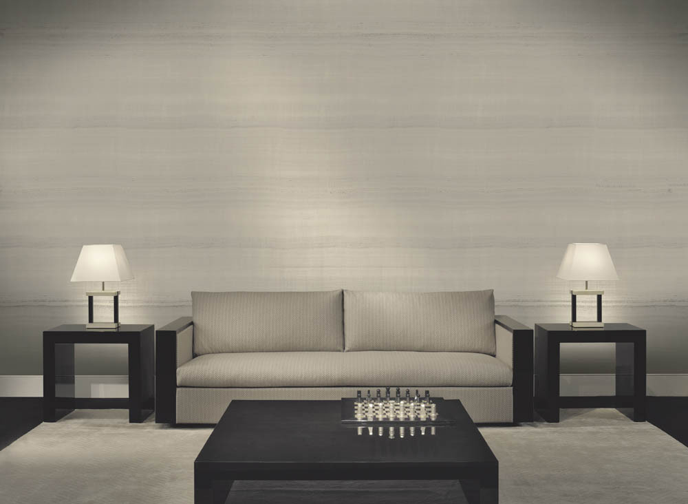 Armani Casa Tapete Nabucco 9002 in Gold, Silber, Grün und Beige mit abstraktem Streifenmuster - Bild 1