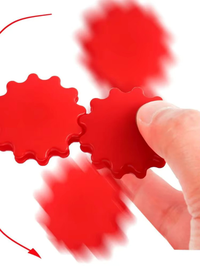 Soulbao 6er Set Rotierende Fingertop-Spinner als kreatives Stressabbau-Spielzeug für Kinder in Rot - Bild 2