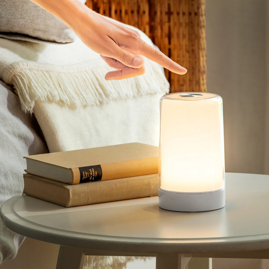 Dimmbares LED-Tischlicht von viva domo in Weiß mit Touch-Funktion und warmweißem Licht - Bild 2