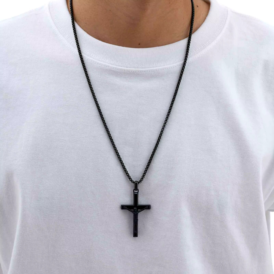 Vnox Halskette mit Kreuz-Anhänger, Edelstahl, Herren - Bild 2