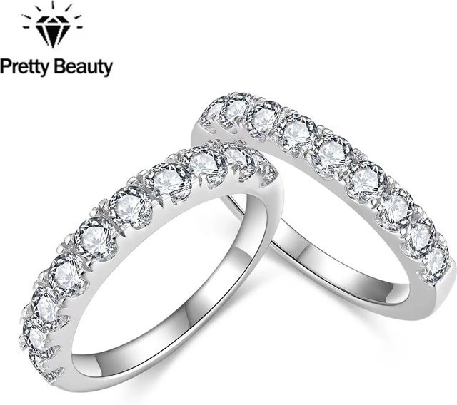Pretty Beauty Ehering, 925 Silber, Moissanit, Damen - Bild 1