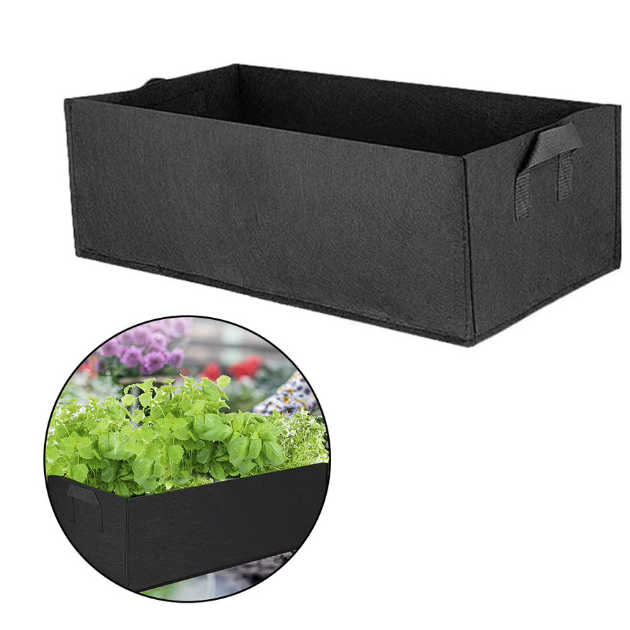 VIBRATITE Garten-Pflanzbeutel aus Filz in Schwarz als rechteckiger Pflanztopf für Gemüse, Tomaten und Kartoffeln - Bild 5
