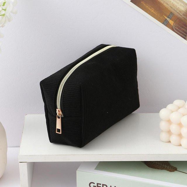 Ruidi bb Federmäppchen mit vertikalem Streifen-Design in Schwarz, einlagige Aufbewahrungstasche für Schulbedarf, Breite: 19,5 cm, Höhe: 6,0 cm - Bild 1