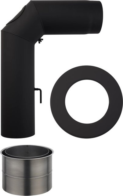 Firefix Rauchrohr-Set aus Stahl, 3-teilig, Schwarz, Durchmesser: 150 mm - Bild 1