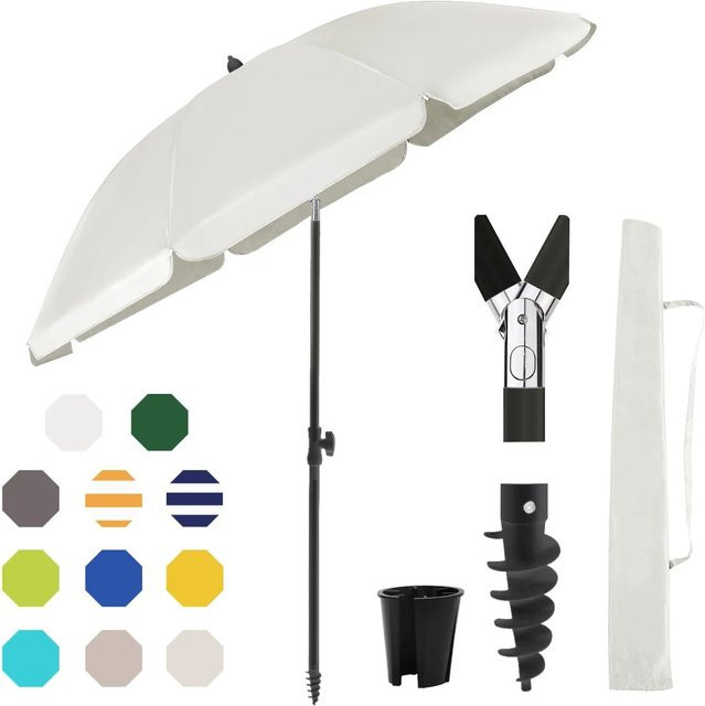 Sekey Sonnenschirm mit UV50+ Schutz und Tragetasche, Balkonschirm aus Polyester und Metall, Durchmesser: 180 cm - Bild 1