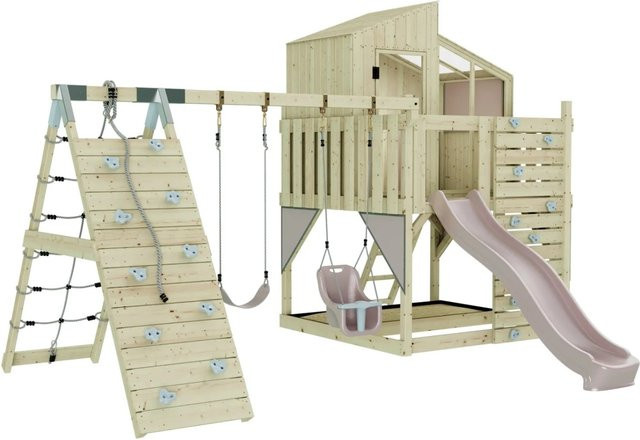 OutdoorToys Spielturm Finn mit Babyschaukel in Altrosa - Bild 1