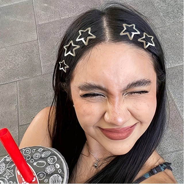 Haarspangen Stern, Silber, Metall, Damen - Bild 1