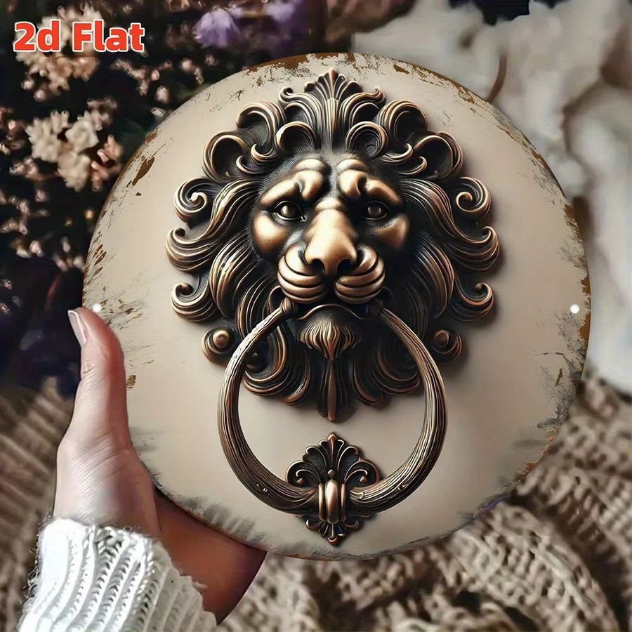 CIFBUY Klassische Löwenkopf-Türklingel aus Metall in Gold für Innen- und Außenbereich - Bild 4